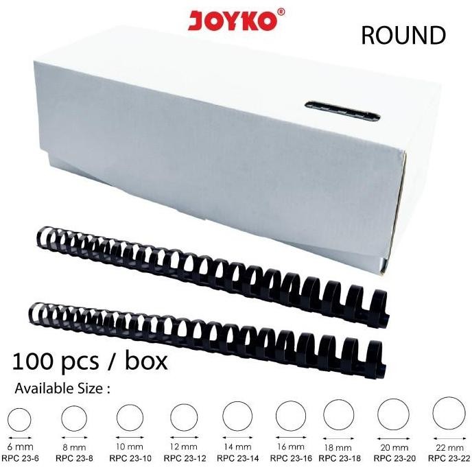 

PROMO - Joyko Binding Ring Plastic Comb Spiral Jilid Round F4 Box 00 Pcs