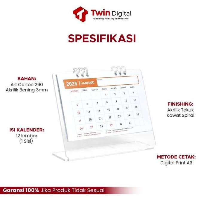

BEBAS ONGKIR - Custom Kalender Meja Akrilik Spesial Tahun Baru Souvenir & Dekorasi Meja Kerja Estetik - Custom Desain Kalender Akrilik