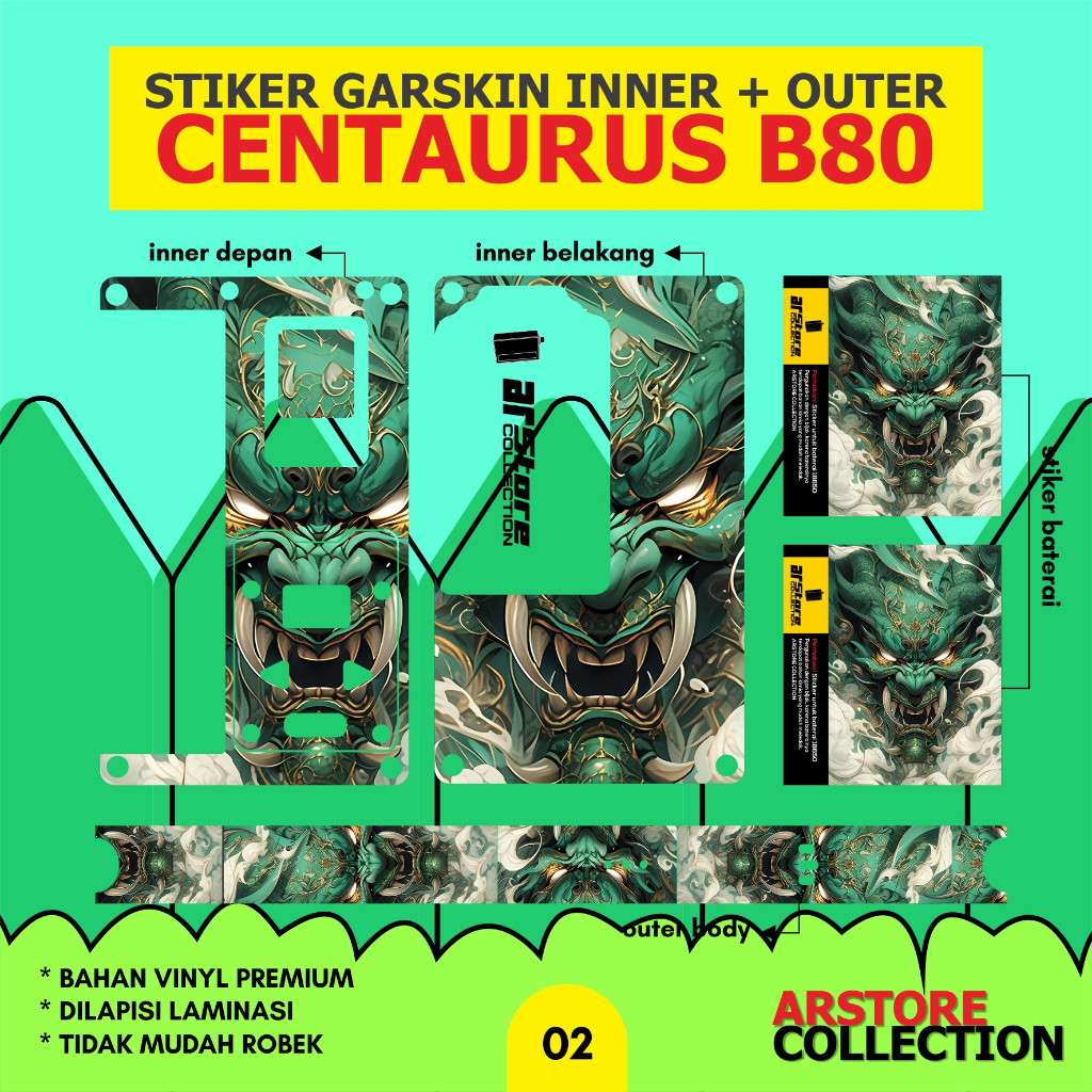 

*New Model* Arstore Stiker Inner B80 002 Garskin Stiker Custom Case Laminasi Tebal COD