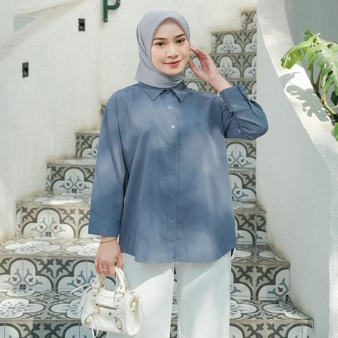 Bianca Top B2316 - SONIA / Kemeja Wanita Chiffon Premium Korea / Kemeja Wanita Sifon Lengan Panjang 