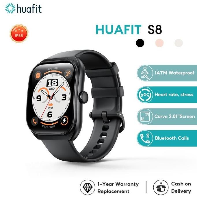 PROMO DISKON - Layar lengkung & Garansi tahuHuafit&Aolon S8 Curve SmartWatch New | ATM Waterproof | 