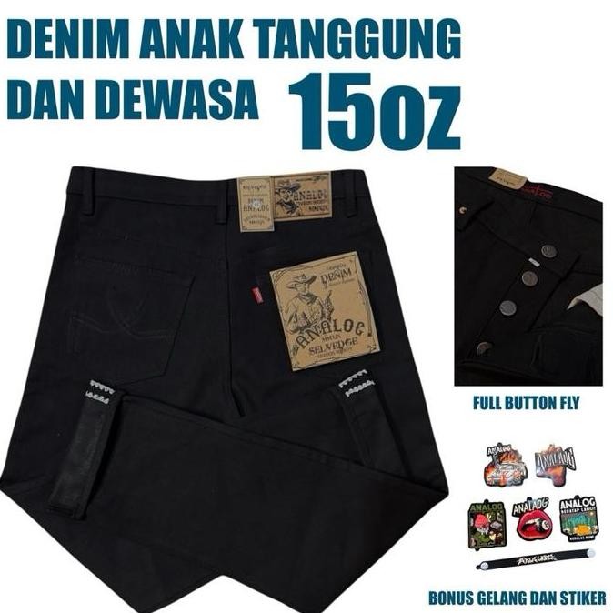DENIM ANALOG FULL BLACK/DENIM SELVEDGE ANALOG/SELVEDGE DENIM ACCENT 15OZ/JEANS DENIM DENIM SELVEDGE/