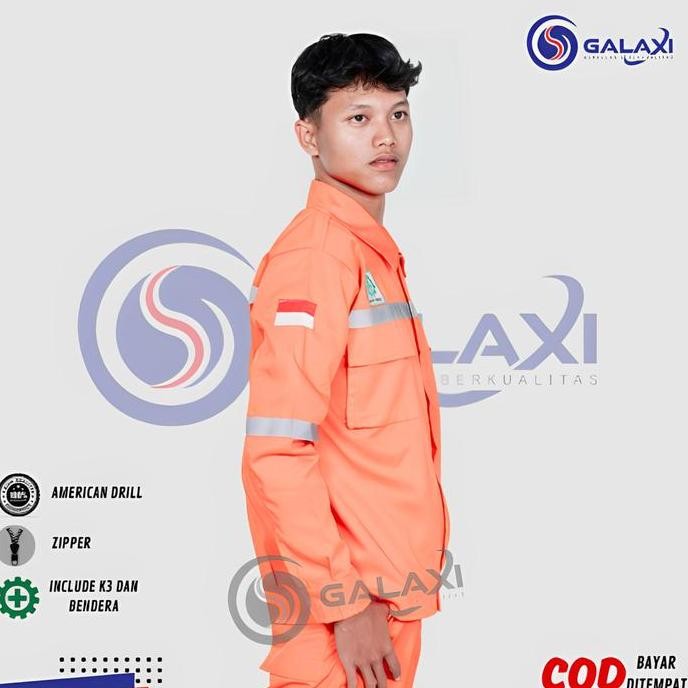 Wearpack Safety Atasan Lengan Panjang Warna Oren Polos