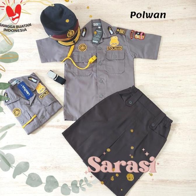 DF243>> Baju polisi polwan anak kostum polwan seragam polwan anak setelan polwan anak  baju karnaval