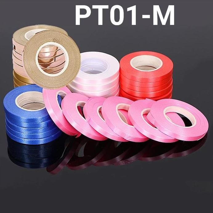 

Cod - Pt01-M Pita Balon Ribbon Bunga Dekorasi 5 Mm 1 Meteran Metalik Glossy