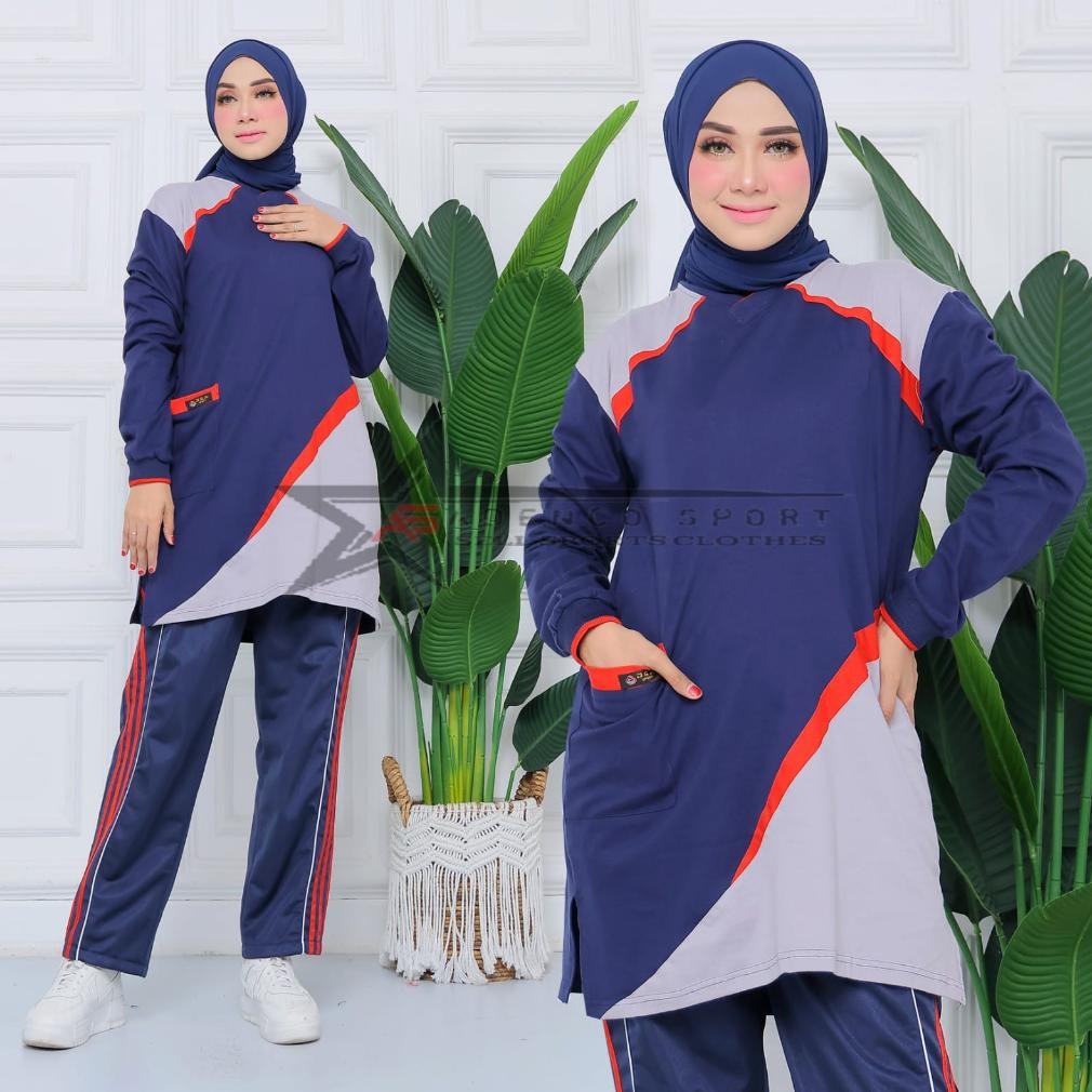 Terlaris Setelan Baju Olahraga Wanita / Setelan Olahraga Muslimah / Setelan Baju Olahraga Tunik Musl