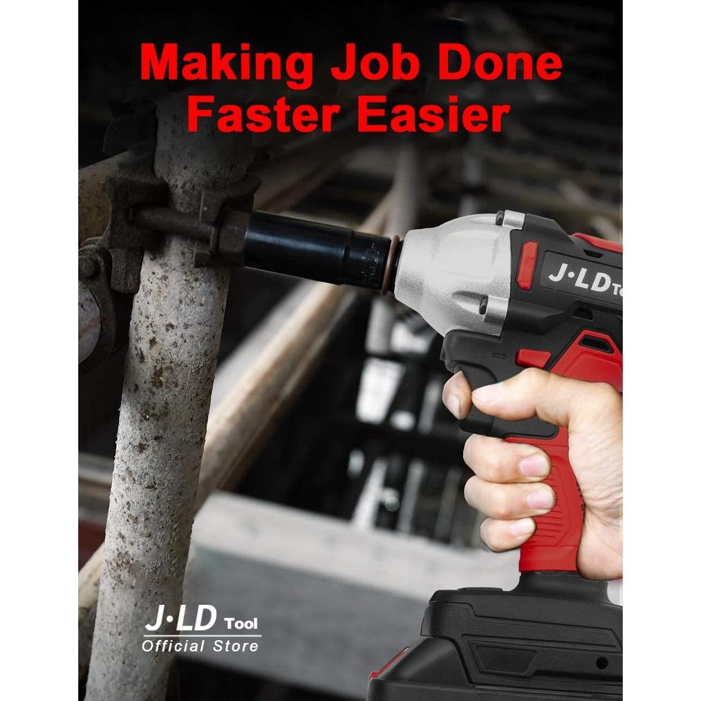 Jld 13Mm Cordless Impact Wrench Brushless 350N.M Impact Baterai 48Vf Mesin Bor Jv88 Untuk Baut Mobil