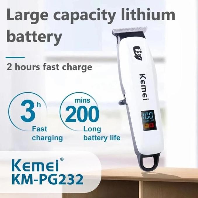 TERLARIS KM-PG232 Kemei Hair Clipper - Mesin Cukur Rambut Brewok Jenggot.