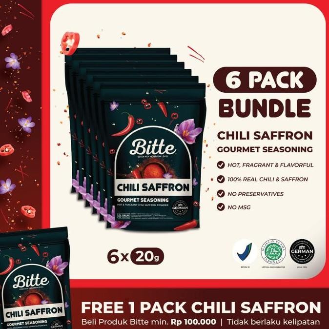

Bundle 6 Chili Saffron Seasoning / Sambal Tabur Cabai Saffron - Bitte