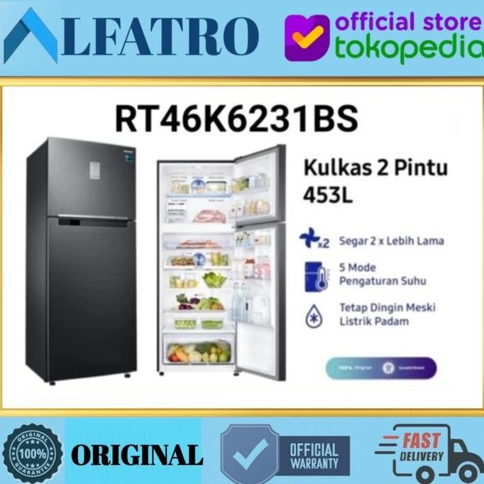 TERBARU - Kulkas Samsung 2 Pintu RT46K6231BS Twin Cooling RT46K6231 Inverter