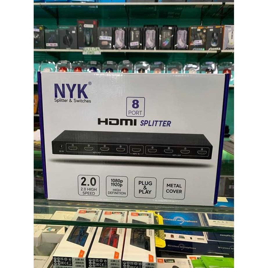 NYK HDMI Splitter 8 port spliter 8port - NYK-HD