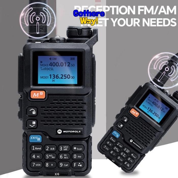 Ok75 ew-45 Un04 HT motorola X6 Walkie Talkie kisaran panjang 20KM Dual Band dua arah Radio 10 Watt 4