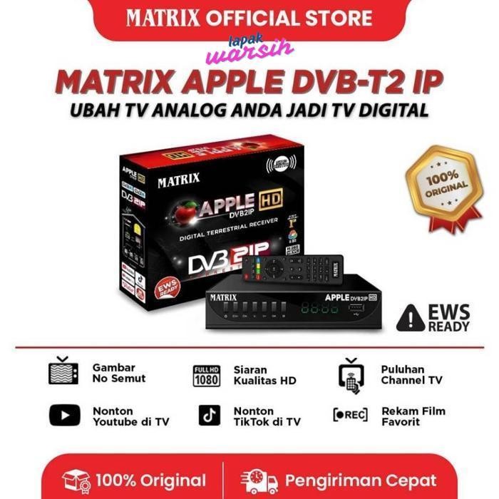 GA24 g-24 VD08 MATRIX Set Top Box Apple Merah DVBT2IP / STB TV Digital Berkualitas Murah Berkualitas