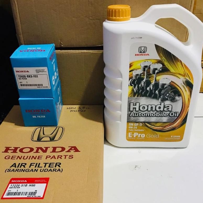 oli mesin Honda epro gold 0w 20 4L / paket oli honda hrv 1,8 1800cc (3item)