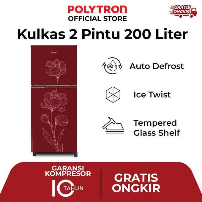 TERBARU - POLYTRON Kulkas 2 Pintu - PRB 200