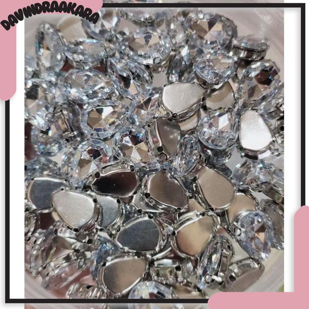 Termurah PAYET DIAMON CANGKANG TETES ACRYLIC 10x14 50PCS