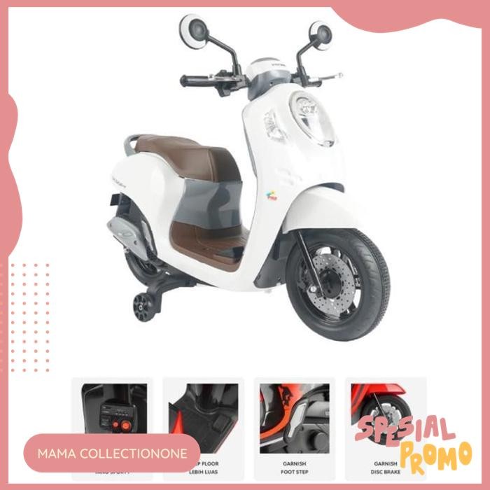 MAINAN ANAK MOTOR AKI LISTRIK HONDA SCOOPY KADO ANAK PMB M999 M 999 EKSKLUSIF
