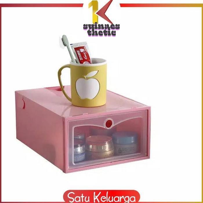 TERLARIS ed-7 rf-45 SK-C158 Kotak Sepatu Lipat Transparan Tebal Shoes Storage Box Organizer Rak Sepa