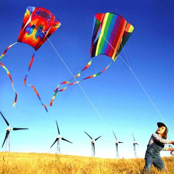 (Good) Esp Layang-Layang Parafoil Warna Pelangi Dengan Ekor Lembut Ukuran