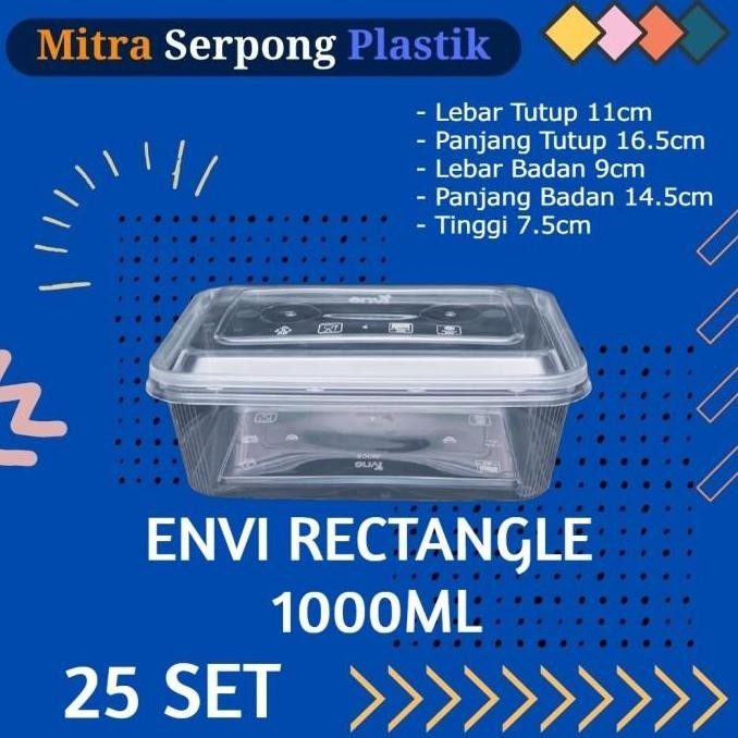 (Good) Thinwall Envi Rectangle 1000ML isi 25 set