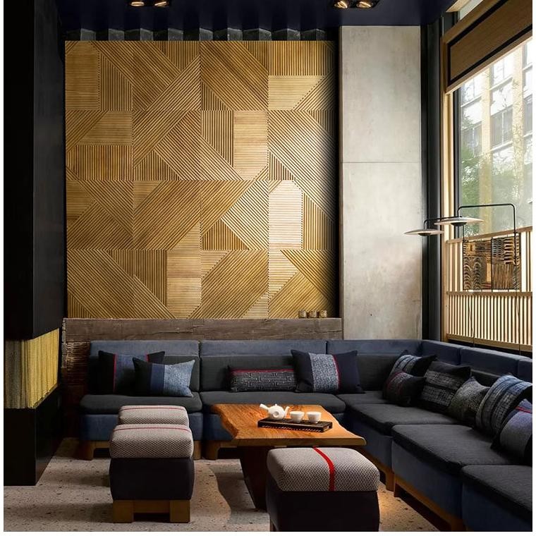 Original Hoptech - Wall Panel 3D Pvc Wallpanel Wallpaper Dinding / Wall Pannel 50X50Cm Kayu Promo
