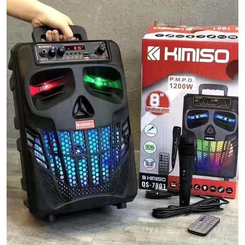 COD SPEAKER BLUETOOTH PORTABLE KARAOKE 8'8 INCH KIMISO 7801 PLUS MIC KARAOKE  SUPER BASS //SPEAKER S