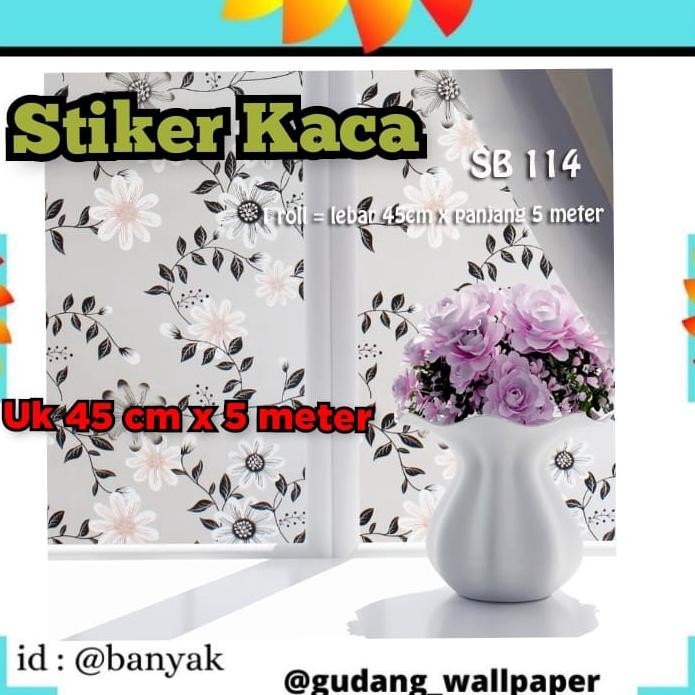 ACH - STIKER JENDELA KACA STICKER WALLPAPER PINTU JENDELA KACA BUAT KAMAR MANDI DEKORASI DECOR DEKOR