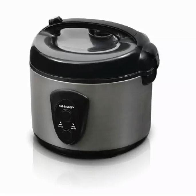 SHARP KSN-18 MG  Rice Cooker Stenlis Body  kapasitas 1,8 Liter warna Silver & Merah Harga Termurah d