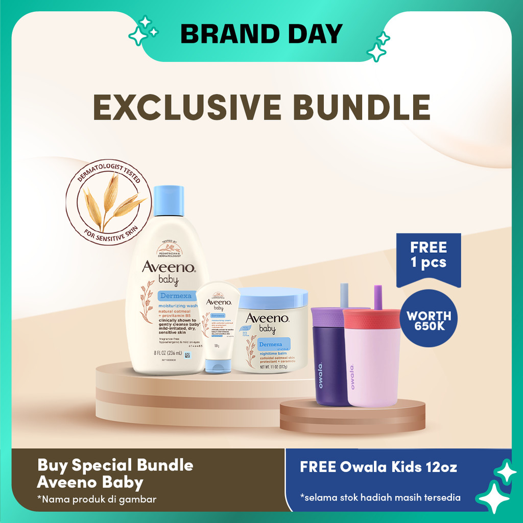 [Kenvue Special] Bundle Aveeno Baby Dermexa Special Free Gift - Tumbler Owala 14oz