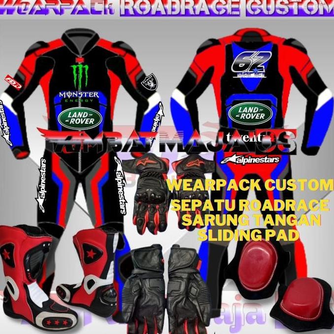 WEARPACK ROAD RACE CUSTOM SATU SET DESIGN BEBAS BAJU BALAP DEWASA/ANAK murah
