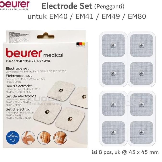 ELECTRODE BEURER EM-49 PAD EMS / TENS ORIGINAL - EM49 - ISI 8 PCS ORIGINAL DAN TERPERCAYA