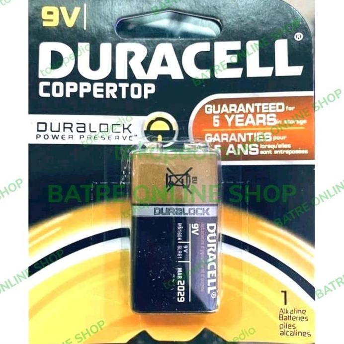DURACELL 9V 6LF22 ALKALINE BATERAI BATRE 6LF22 9V ALKALINE 9V DURACELL murah