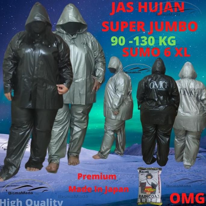 JAS HUJAN MANTEL UKURAN 6XL 6 XL SUPER JUMBO 90 - 130 KG BADAN GEMUK murah