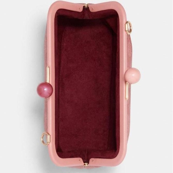 ready stock COACH NORA KISSLOCK CROSSBODY IN SIGNATURE PINK ORIGINAL,TAS WANITA