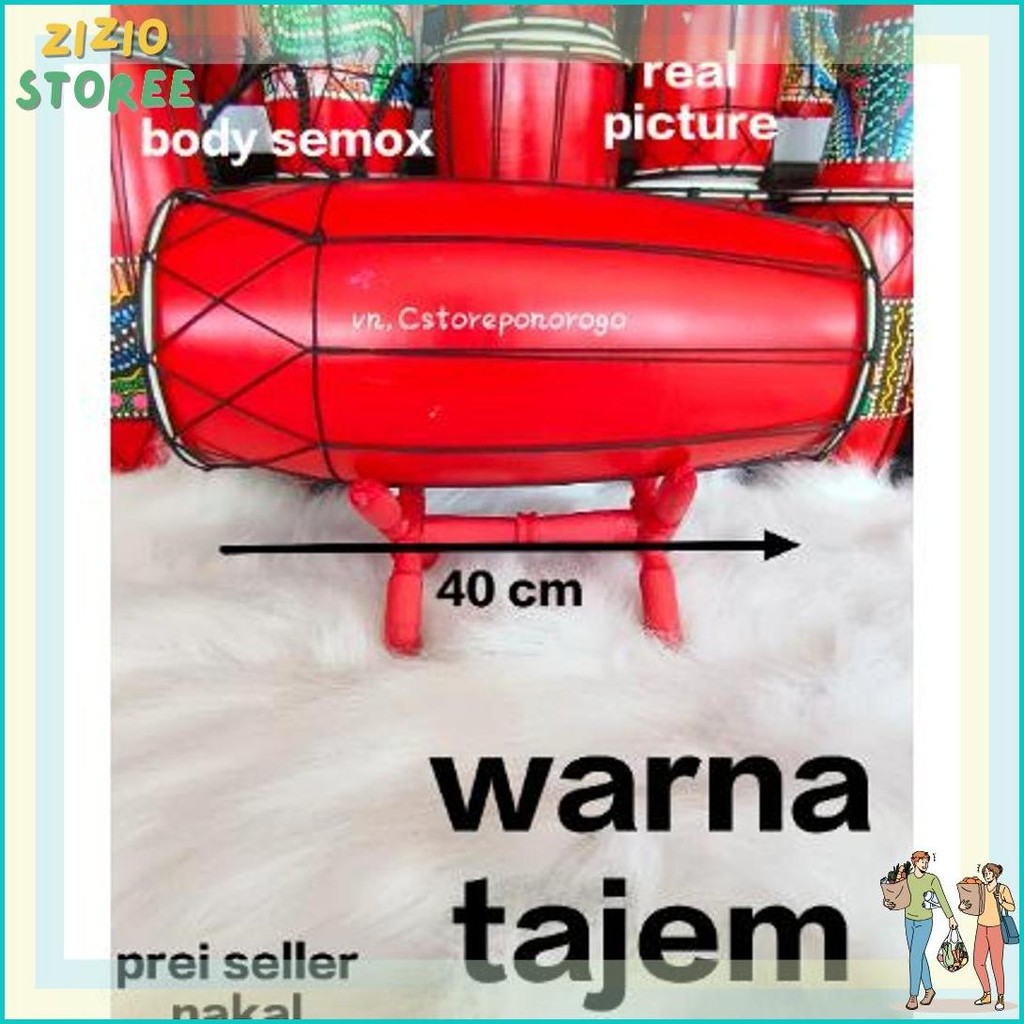 Best Seller KENDANG JAWA 40 CM MOTIF & POLOS / kendang anak / kendang mainan / kendang pentas / kend