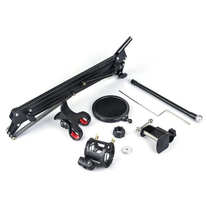 Bracket Arm Stand Mic Meja Condenser Microphone With Phone Stand Holder Recording Nb-35