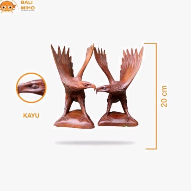 populer] Patung burung elang 20 cm - patung elang kayu - patung kayu