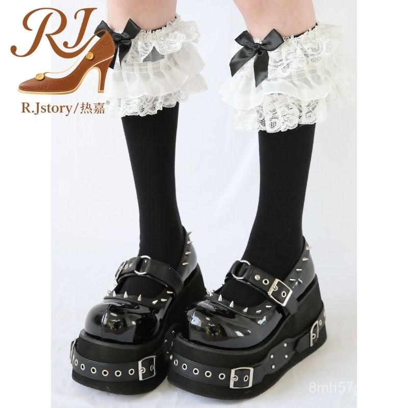 10cm Platform Thick Sole Mary Jane Shoes Punk Yabi Hot Girl Millennial Y2K Subculture Lolita Platfor