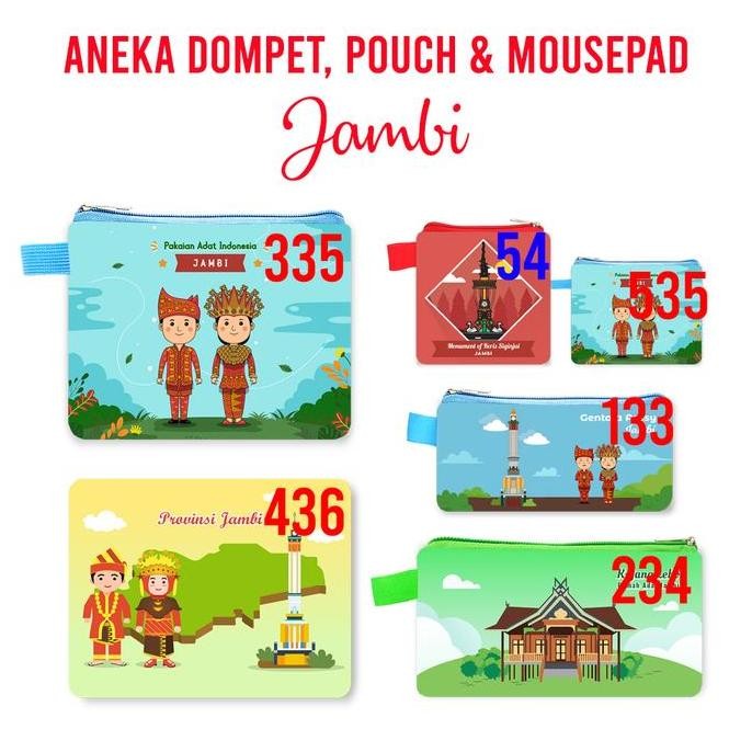 ,,,,,,,] Jambi Dompet Landmark Souvenir Suvenir Oleh Oleh Mini Wallet Negara Dompet Panjang Pouch Mo