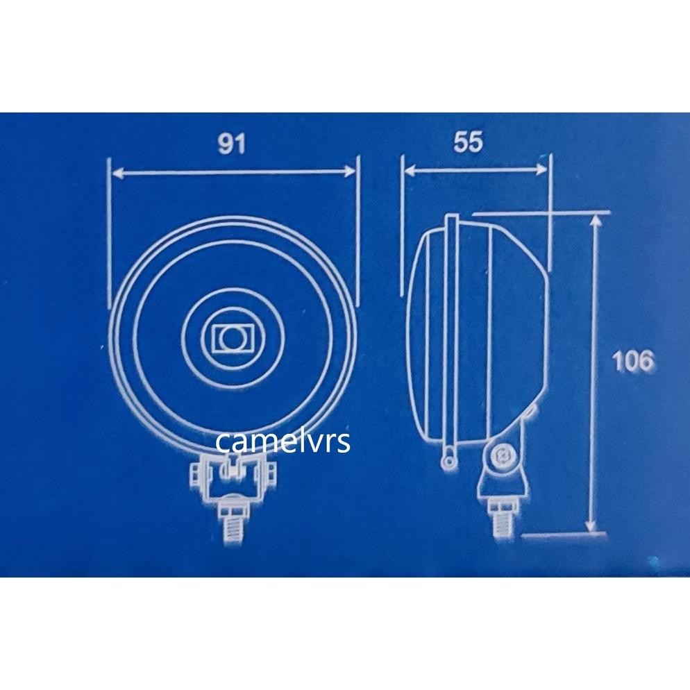 Lampu kabut FogLamp Lampu Tembak H3 bulat 12volt 2pcs putih/kuning