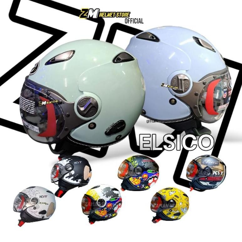 Helm Retro Classic Kyt Elsico Motif Dewasa  Original 100%