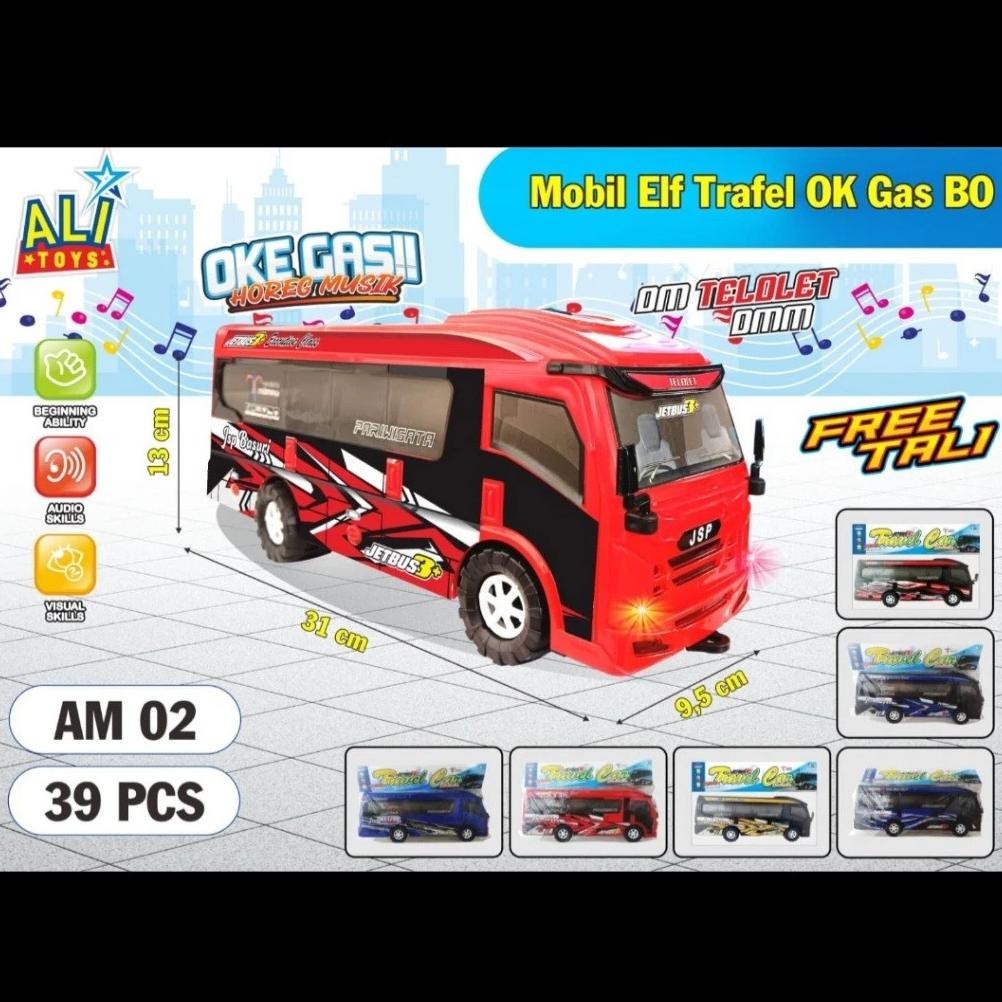 Mainan Bus Anak / Mainan Anak Mobil Bus Basuri Elf Travel Ada Musik & Lampu / Mainan Anak Mobil Mobi