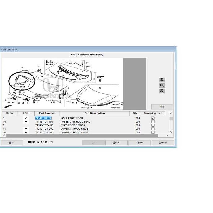 Peredam Kap Mesin Brio MOBILIO 2013-2020 ORINAL