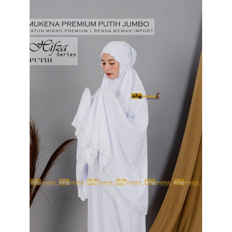 (Good) Mukena Dewasa Katun Premium Umroh/Haji Polos Renda Mewah Hitam & Putih