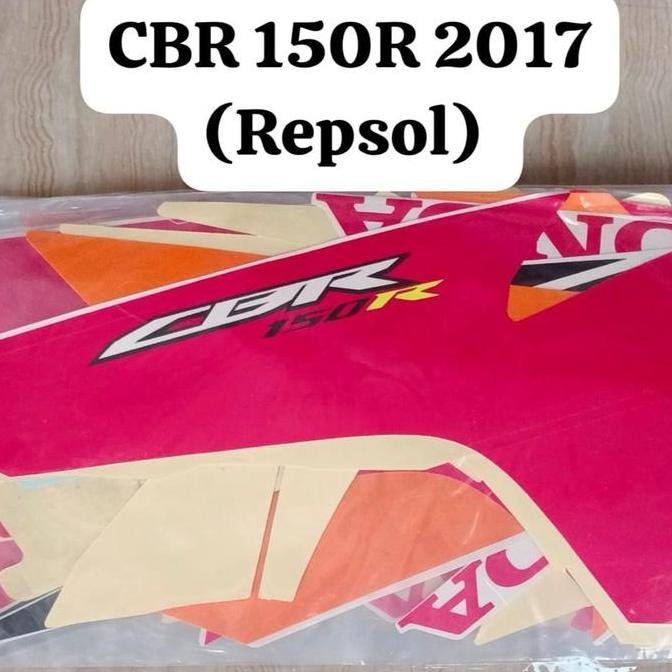 DF315>> STIKER STRIPING MOTOR CBR 150 R CBR150R CBR 150R TAHUN 2017 ORANGE REPSOL