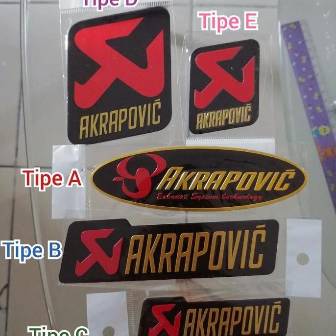 DF10 >> Sticker Emblem Knalpot Akrapovic Timbul Plat Aluminium Stiker Logo Knalpot