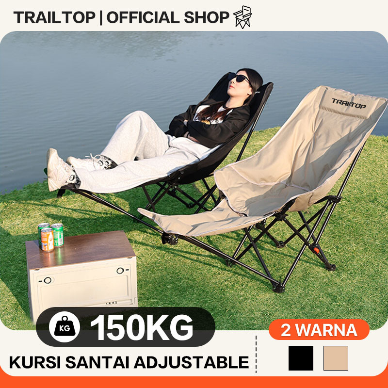 Toko Cimeng - TrailTop Kursi Lipat Adjustable Sandaran Tinggi Kapas Busa Tebal Kursi Lipat Outdoor