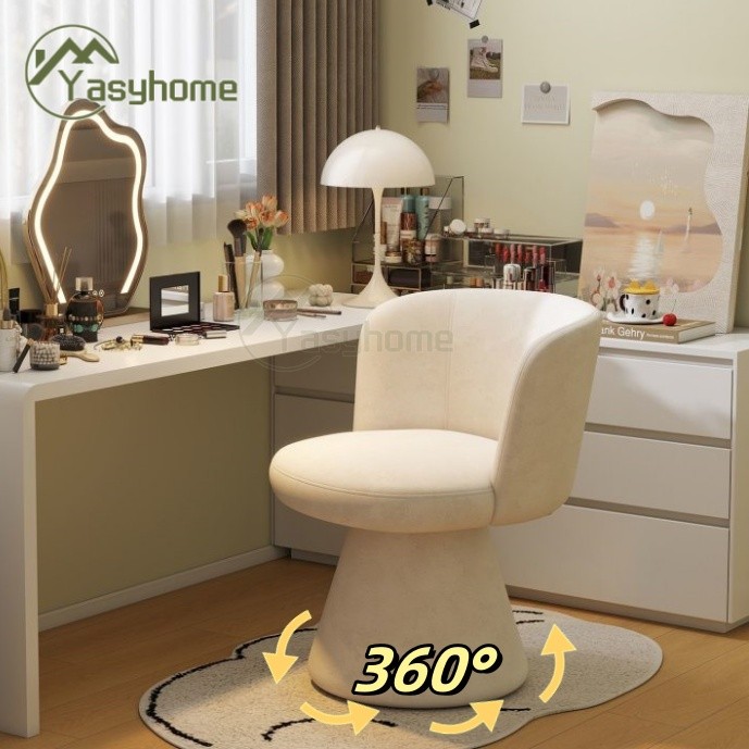[Putar 360°]Kursi Meja Rias Putar Chair 360° Estetik Makeup Kursi  Meja Rias Sandaran Kursi Santai K