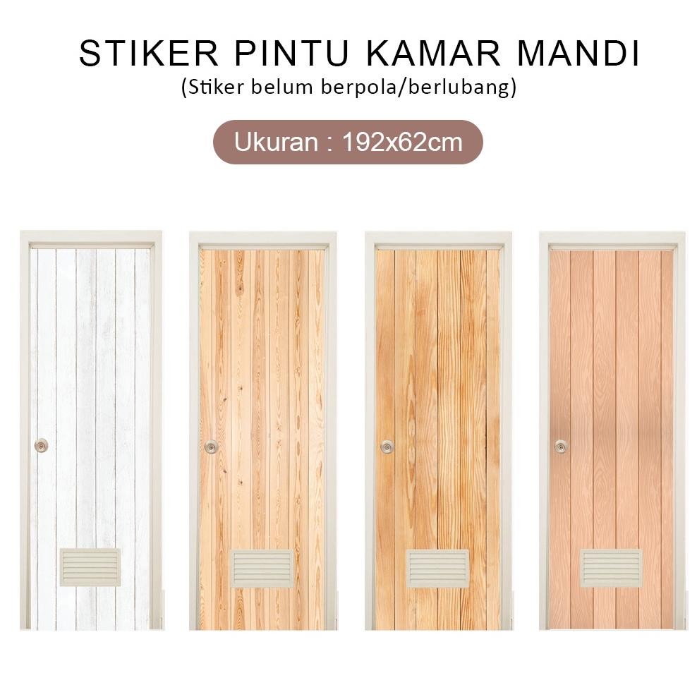 TERMURAH Stiker Pintu Kamar Mandi motif Kayu wallpaper pintu kamar mandi Stiker Pintu Aesthetic kayu