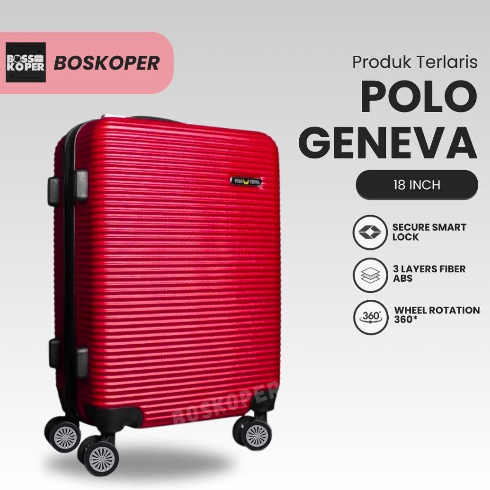 Koper 18 inch Polo ZL003 ukuran kabin/koper fiber hardcase/koper murah/koper cabin/koper premium